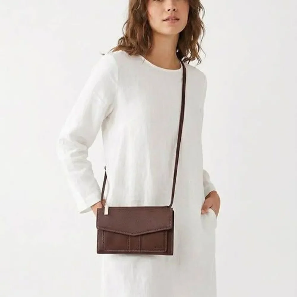 Fossil Leather Crossbody Wallet Bag